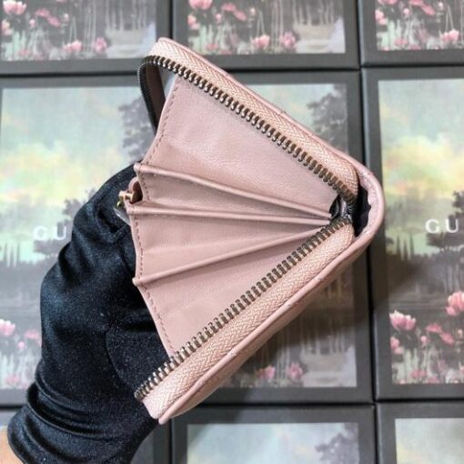 Replica Gucci 443123 GG Marmont Zip Around Wallet Light Pink 7