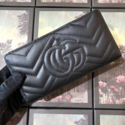 Replica Gucci 443123 GG Marmont Zip Around Wallet Black