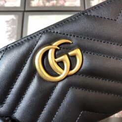 Replica Gucci 443123 GG Marmont Zip Around Wallet Black 2