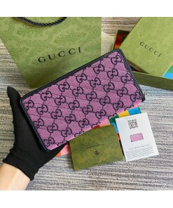 Replica Gucci 443123 GG Marmont Matelassé Zip Around Wallet Purple