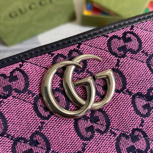 Replica Gucci 443123 GG Marmont Matelassé Zip Around Wallet Purple 4