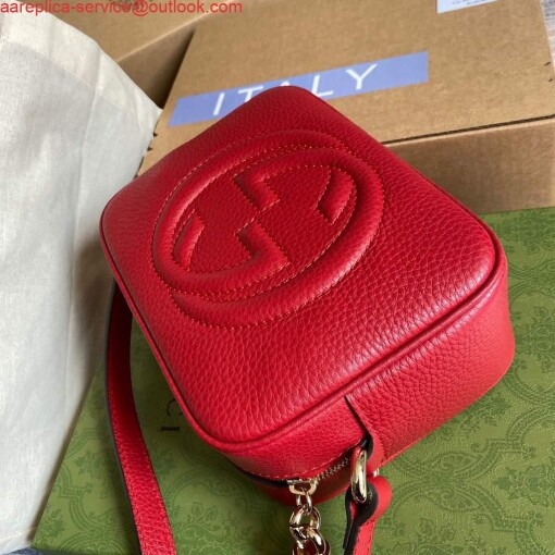 Replica Gucci 308364 Soho small leather crossbody-bags disco bag Red 2