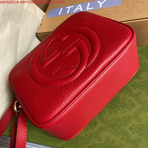 Replica Gucci 308364 Soho small leather crossbody-bags disco bag Red 3