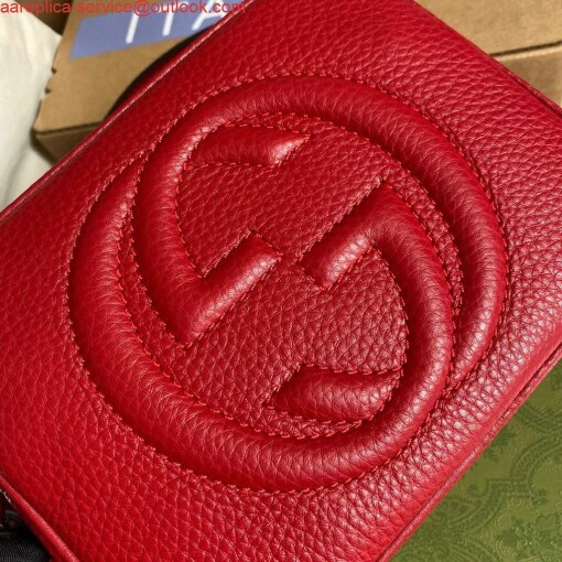 Replica Gucci 308364 Soho small leather crossbody-bags disco bag Red 5