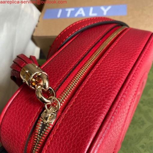 Replica Gucci 308364 Soho small leather crossbody-bags disco bag Red 6