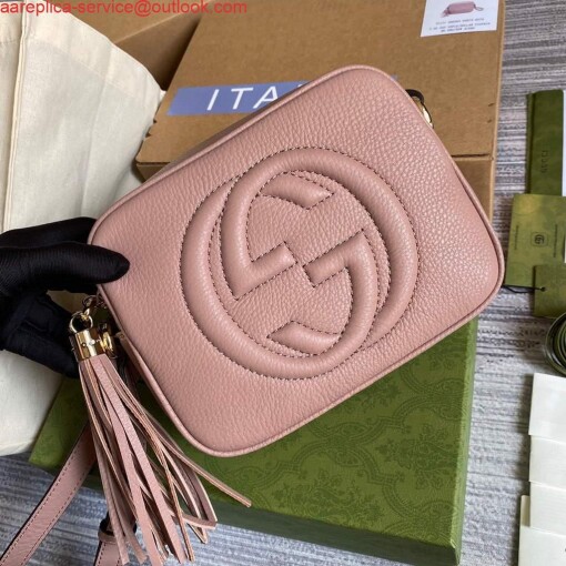 Replica Gucci 308364 Soho small leather crossbody-bags disco bag Pink 4