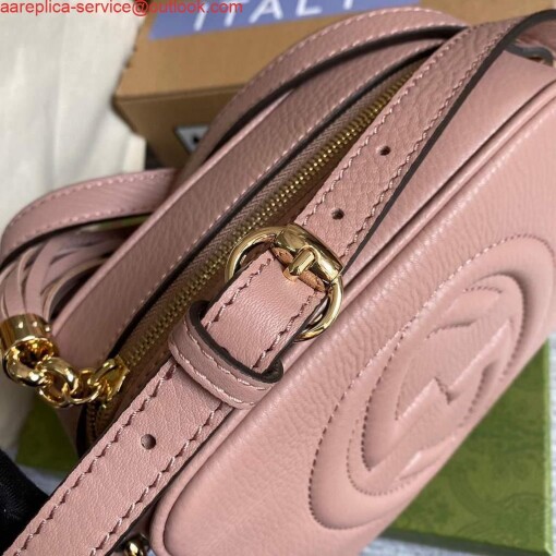 Replica Gucci 308364 Soho small leather crossbody-bags disco bag Pink 7