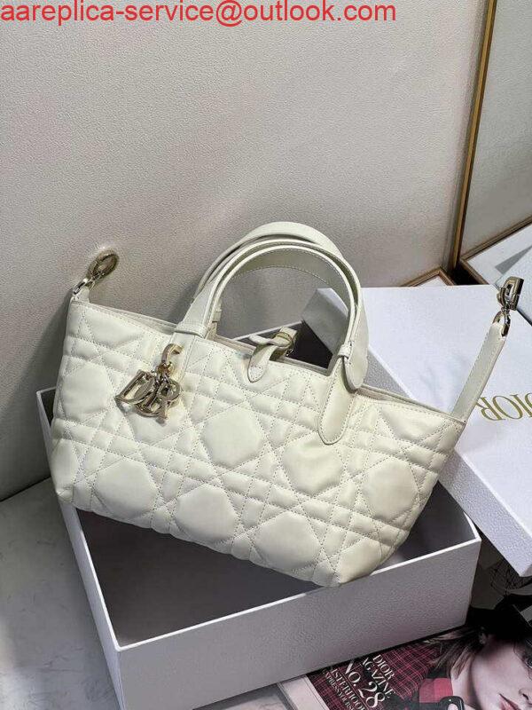 Replica Dior M2822 Small Dior Toujours Bag White Macrocannage Calfskin 3