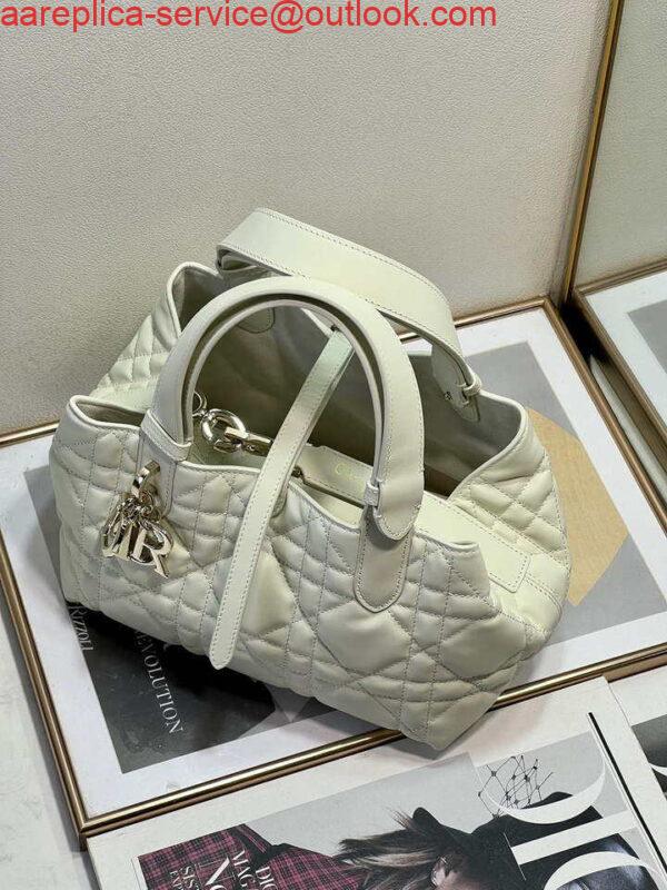 Replica Dior M2822 Small Dior Toujours Bag White Macrocannage Calfskin 5