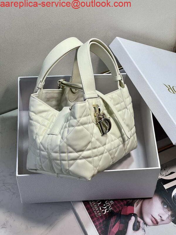 Replica Dior M2822 Small Dior Toujours Bag White Macrocannage Calfskin 6