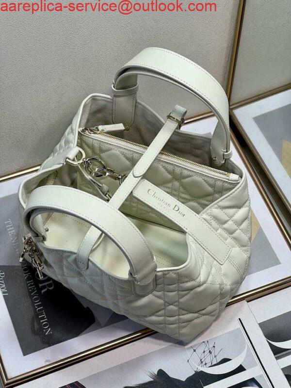 Replica Dior M2822 Small Dior Toujours Bag White Macrocannage Calfskin 7
