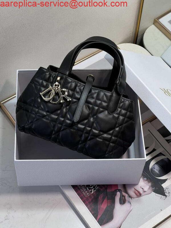 Replica Dior M2822 Small Dior Toujours Bag Black Macrocannage Calfskin 4
