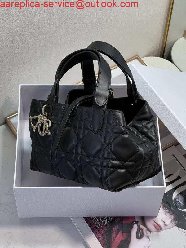 Replica Dior M2822 Small Dior Toujours Bag Black Macrocannage Calfskin 5