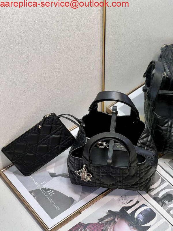 Replica Dior M2822 Small Dior Toujours Bag Black Macrocannage Calfskin 6
