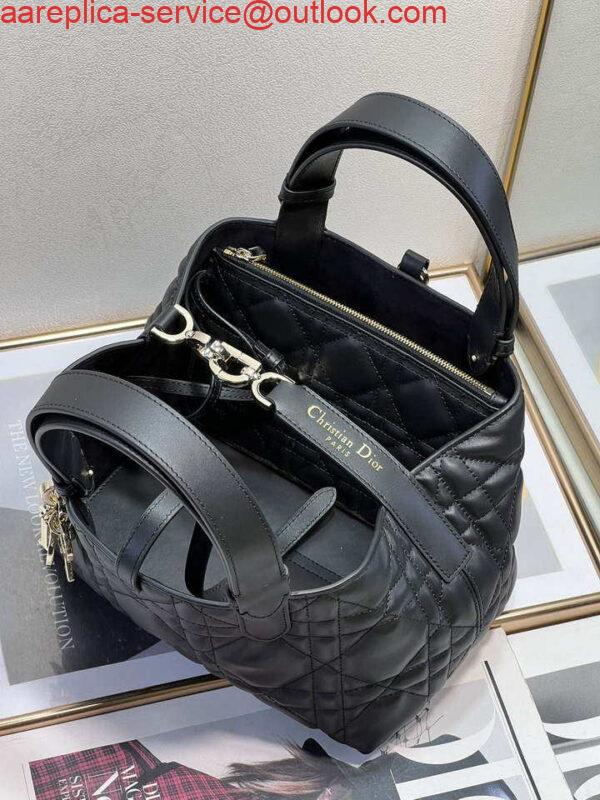 Replica Dior M2822 Small Dior Toujours Bag Black Macrocannage Calfskin 7