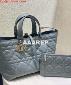 Replica Dior M2821 Medium Dior Toujours Bag Blue Macrocannage Calfskin