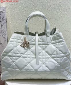 Replica Dior M2820 Large Dior Toujours Bag White Macrocannage Calfskin 2
