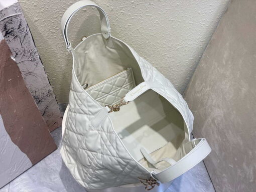Replica Dior M2820 Large Dior Toujours Bag White Macrocannage Calfskin 6