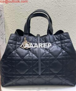 Replica Dior M2820 Large Dior Toujours Bag Black Macrocannage Calfskin