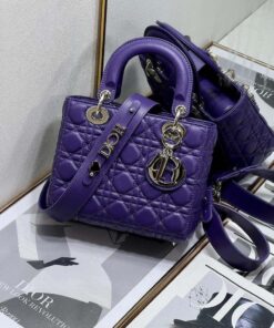 Replica Dior M0538 Small Lady My ABCDior Bag Lambskin Purple 2