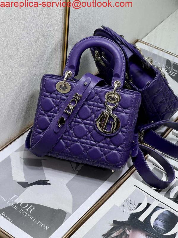 Replica Dior M0538 Small Lady My ABCDior Bag Lambskin Purple 2