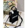 Replica Dior S5555 Mini Dior Book Tote Phone Bag Black lace flowers S1108