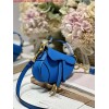 Replica Dior S5685 Micro Saddle Bag With Strap Scarlet Blue Goatskin