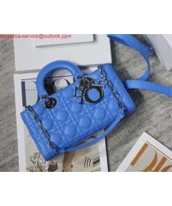 Replica Dior M0540 Medium Lady D-Joy Bag Blue Cannage Lambskin With Heart Motif