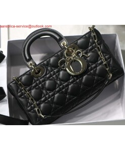 Replica Dior M0540 Medium Lady D-Joy Bag Black Cannage Lambskin With Heart Motif