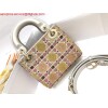 Replica Dior S0856 MICRO LADY DIOR BAG Horizon Yellow and Pink Metallic Cannage Lambskin Embroidered with Beads