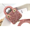 Replica Dior S0856 Micro Lady Dior Bag Square Embroidery Set with Pink Multicolor Strass