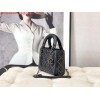 Replica Dior M0505 Mini Dior Lady Bag Navy Blue Metallic Cannage Lambskin with Beaded Embroidery 10