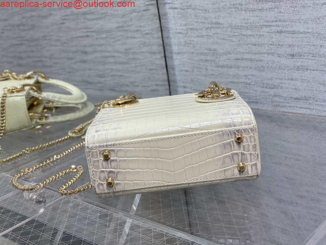 Replica Dior M0505 Mini Dior Lady Bag Beige Cannage Crocodile Gold 6 Replica Dior M0505 Mini Dior Lady Bag Beige Cannage Crocodile Gold 6