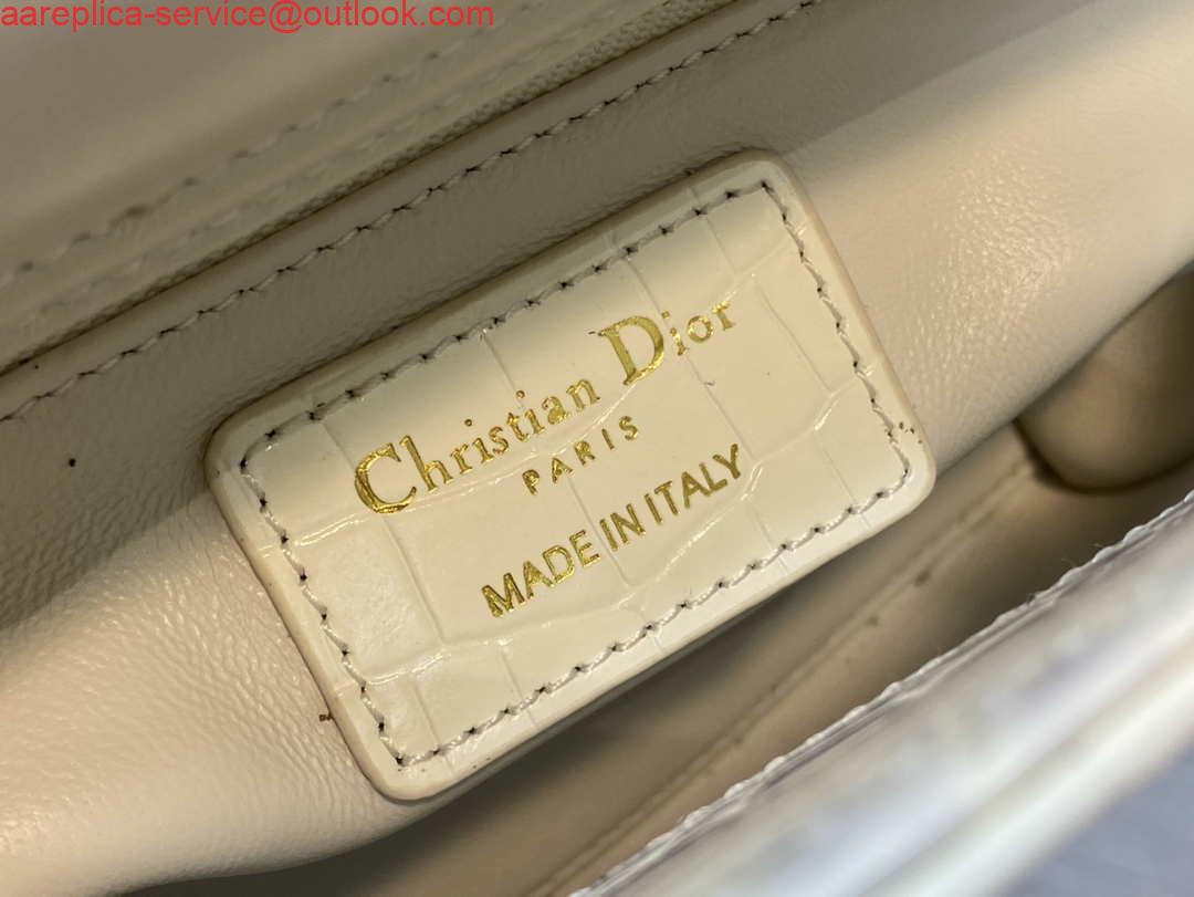 Replica Dior M0505 Mini Dior Lady Bag Beige Cannage Crocodile Gold 8 Replica Dior M0505 Mini Dior Lady Bag Beige Cannage Crocodile Gold 8