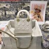 Replica Dior M0505 Mini Dior Lady Bag White Cannage lambskin Gold with Red Logo