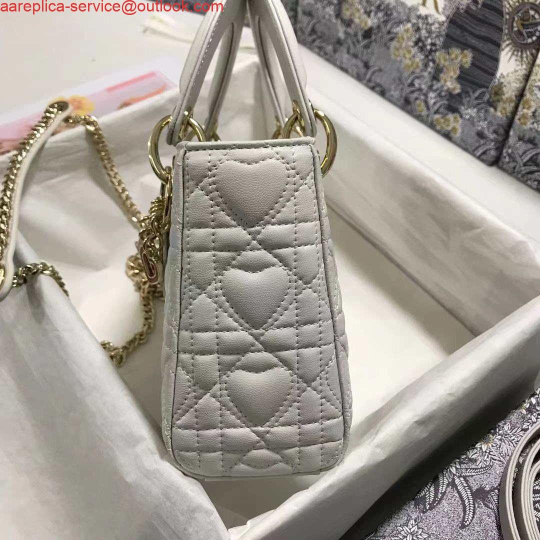 Replica Dior M0505 Mini Dior Lady Bag White Cannage lambskin Gold with Red Logo 2 Replica Dior M0505 Mini Dior Lady Bag White Cannage lambskin Gold with Red Logo 2