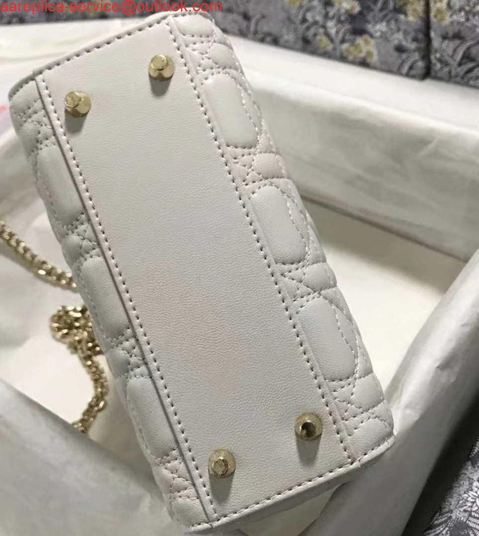 Replica Dior M0505 Mini Dior Lady Bag White Cannage lambskin Gold with Red Logo 3 Replica Dior M0505 Mini Dior Lady Bag White Cannage lambskin Gold with Red Logo 3