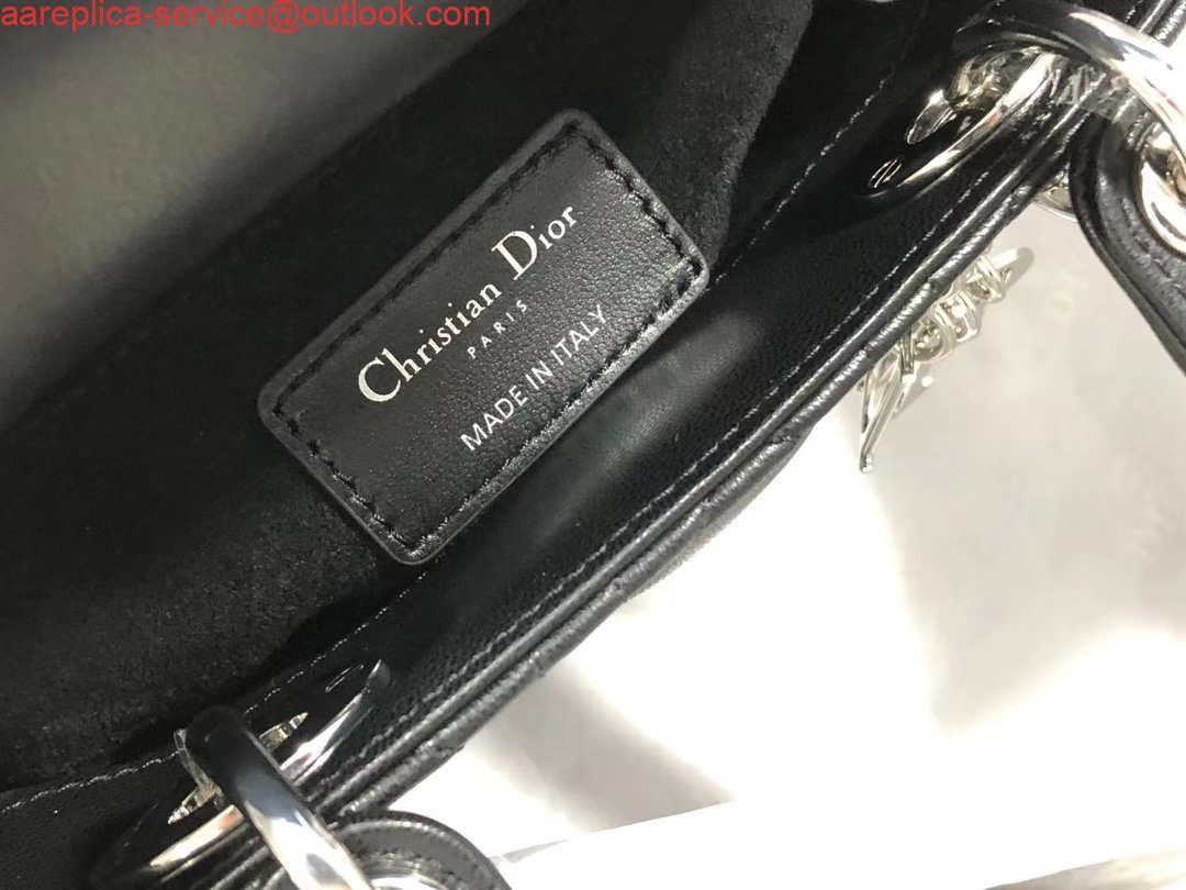 Replica Dior M0505 Mini Dior Lady Bag Black Cannage lambskin Sliver 8 Replica Dior M0505 Mini Dior Lady Bag Black Cannage lambskin Sliver 8