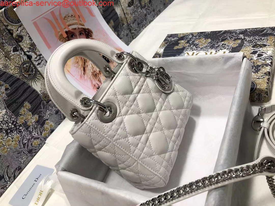 Replica Dior M0505 Mini Dior Lady Bag White Cannage lambskin Sliver 4 Replica Dior M0505 Mini Dior Lady Bag White Cannage lambskin Sliver 4