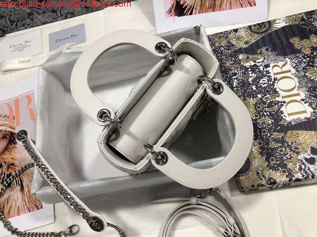 Replica Dior M0505 Mini Dior Lady Bag White Cannage lambskin Sliver 6 Replica Dior M0505 Mini Dior Lady Bag White Cannage lambskin Sliver 6