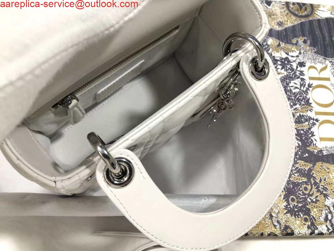 Replica Dior M0505 Mini Dior Lady Bag White Cannage lambskin Sliver 7 Replica Dior M0505 Mini Dior Lady Bag White Cannage lambskin Sliver 7