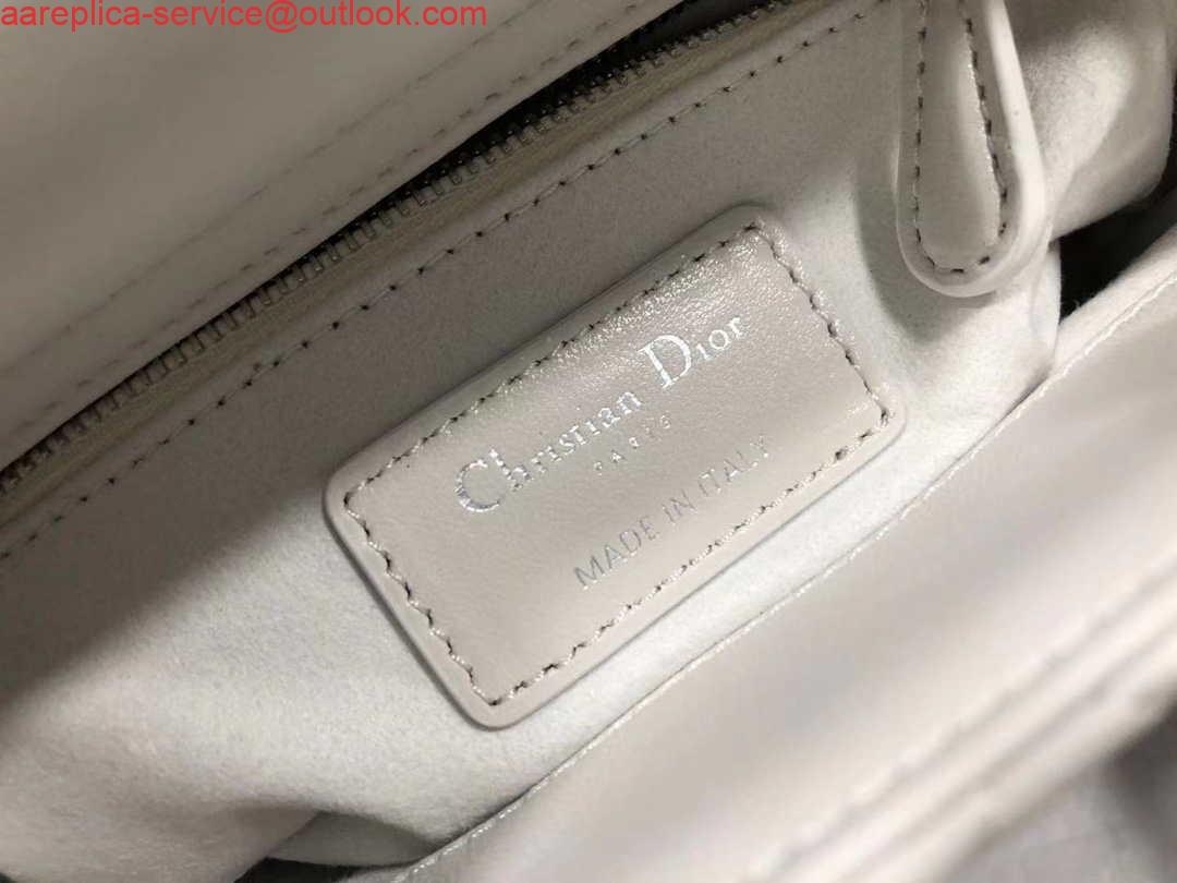 Replica Dior M0505 Mini Dior Lady Bag White Cannage lambskin Sliver 8 Replica Dior M0505 Mini Dior Lady Bag White Cannage lambskin Sliver 8