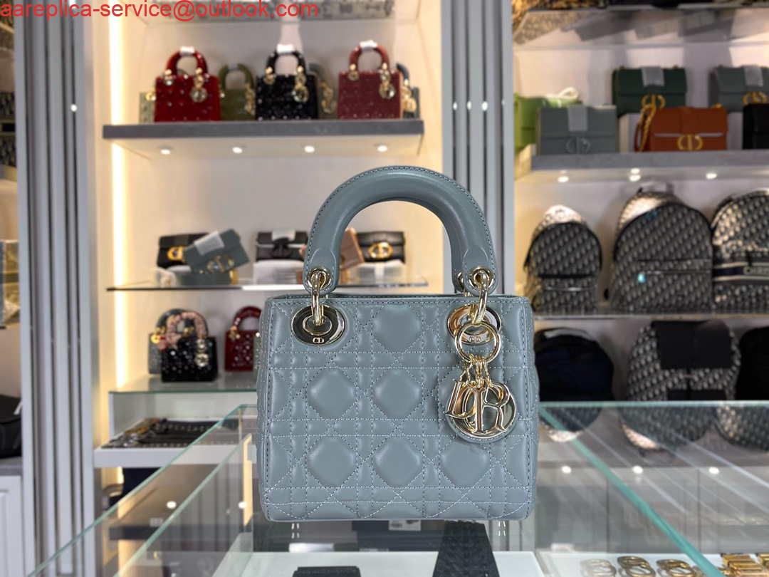 Replica Dior M0505 Mini Dior Lady Bag Light Blue Cannage lambskin Gold 8 Replica Dior M0505 Mini Dior Lady Bag Light Blue Cannage lambskin Gold 8