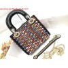 Replica Dior S0856 Micro Lady Dior Bag Horizon Black Metallic Cannage Lambskin with Blue embroidery sequins 10