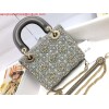 Replica Dior M0505 Mini Dior Lady Bag Metallic Calfskin and Satin with Rose Des Vents Resin Pearl Embroidery 10