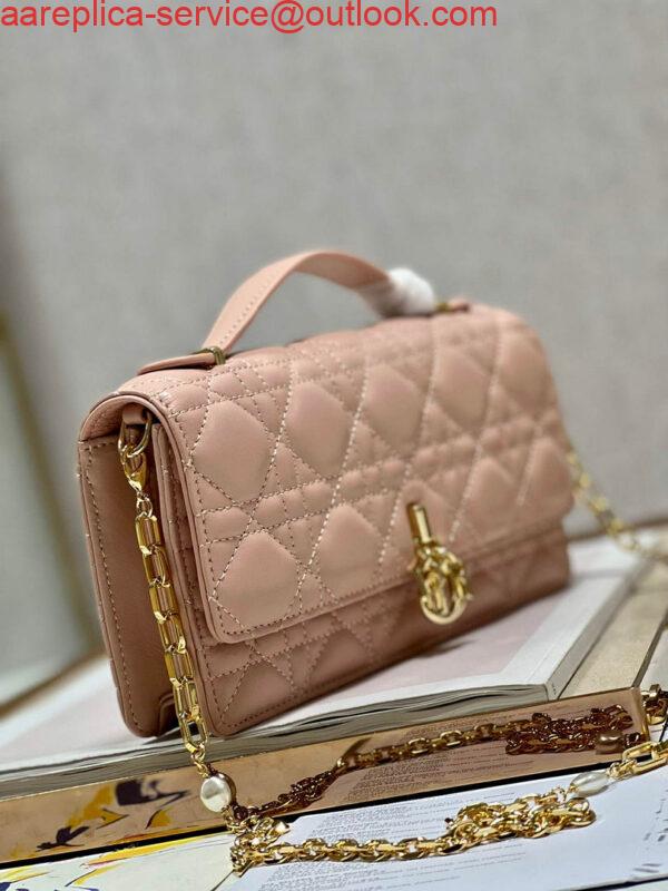 Replica Dior S0980 Mini Miss Dior Bag Latte Cannage Lambskin Pink