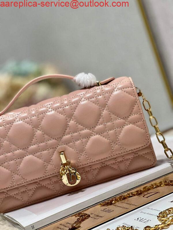 Replica Dior S0980 Mini Miss Dior Bag Latte Cannage Lambskin Pink 3