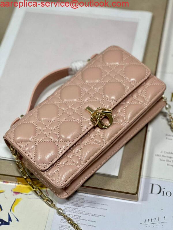 Replica Dior S0980 Mini Miss Dior Bag Latte Cannage Lambskin Pink 6