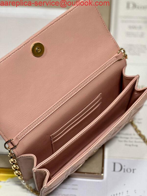 Replica Dior S0980 Mini Miss Dior Bag Latte Cannage Lambskin Pink 7