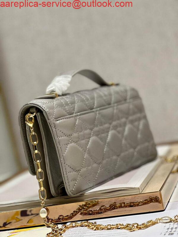 Replica Dior S0980 Mini Miss Dior Bag Latte Cannage Lambskin Gray 5